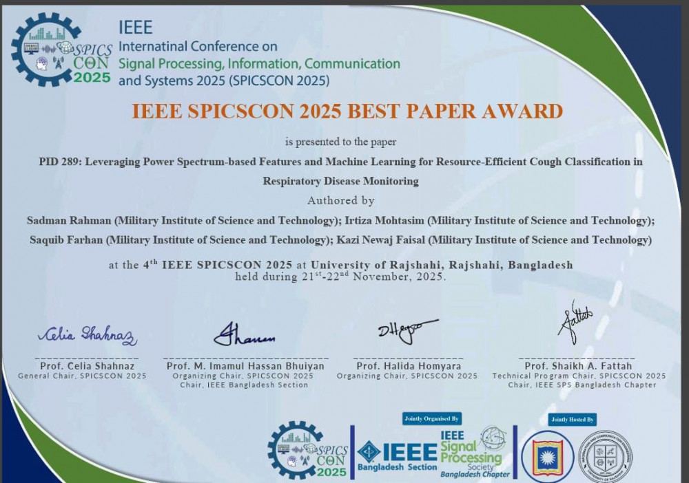MIST Research Excellence: Best Paper Award at IEEE SPICSCON 2025